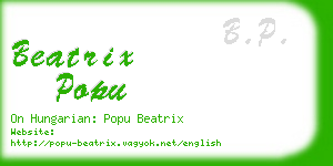 beatrix popu business card